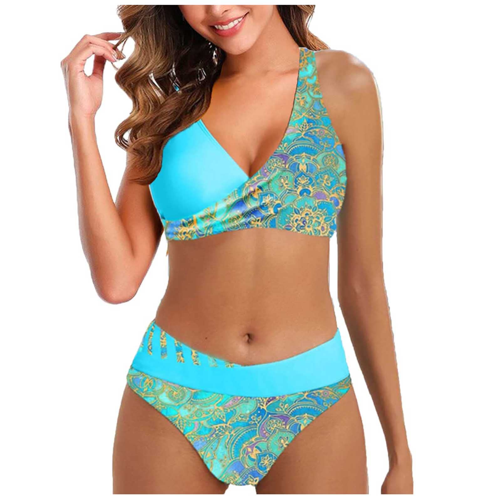 uxxnjfg Bikinis Mujer 2024 Push Up Traje de Baño Mujer Dos Piezas Reductor con Lazo Acolchado Deportivo Sexy Brasileño Bañadores Arena Surf Bañador