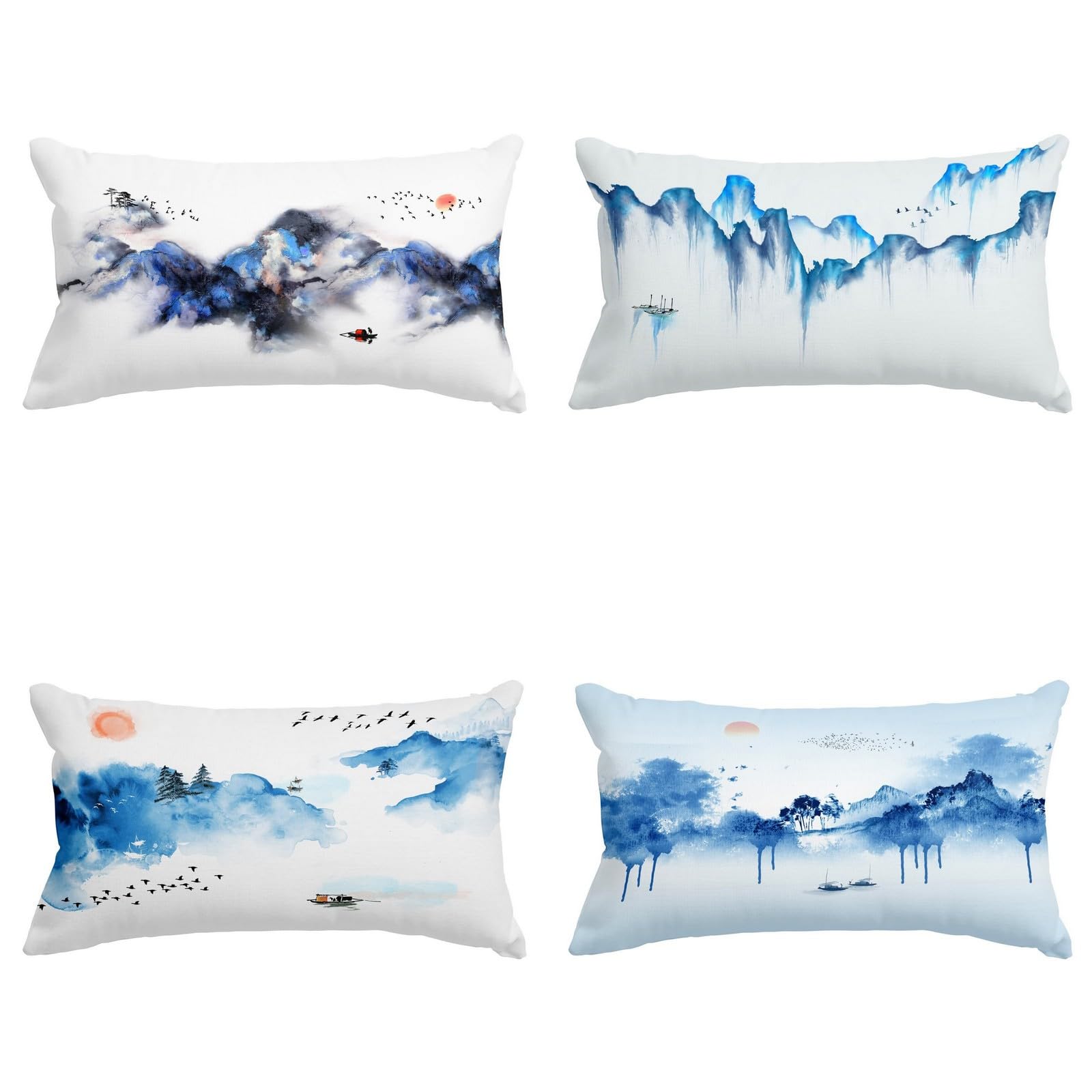 Housse coussin One Piece rectangulaire taie d'oreiller matelassée 50x75cm lot de 4 CEVAN