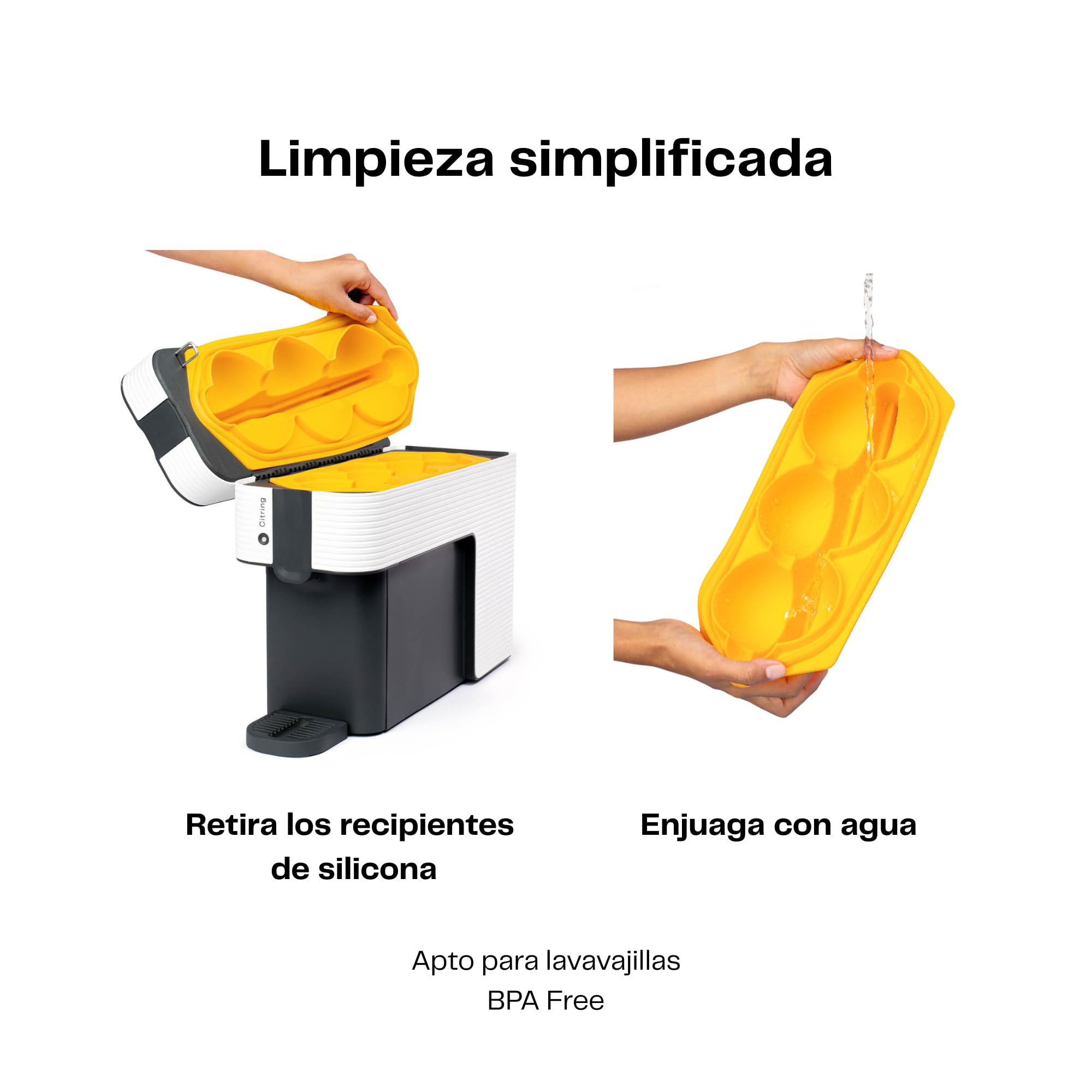 One exprimidor de naranjas electrico automatico | Tu zumo listo en menos de un minuto con solo pulsar un botón - orange juicer machine hecha en España | Más Rápida. Más Limpia. Mejor (BLANCO)