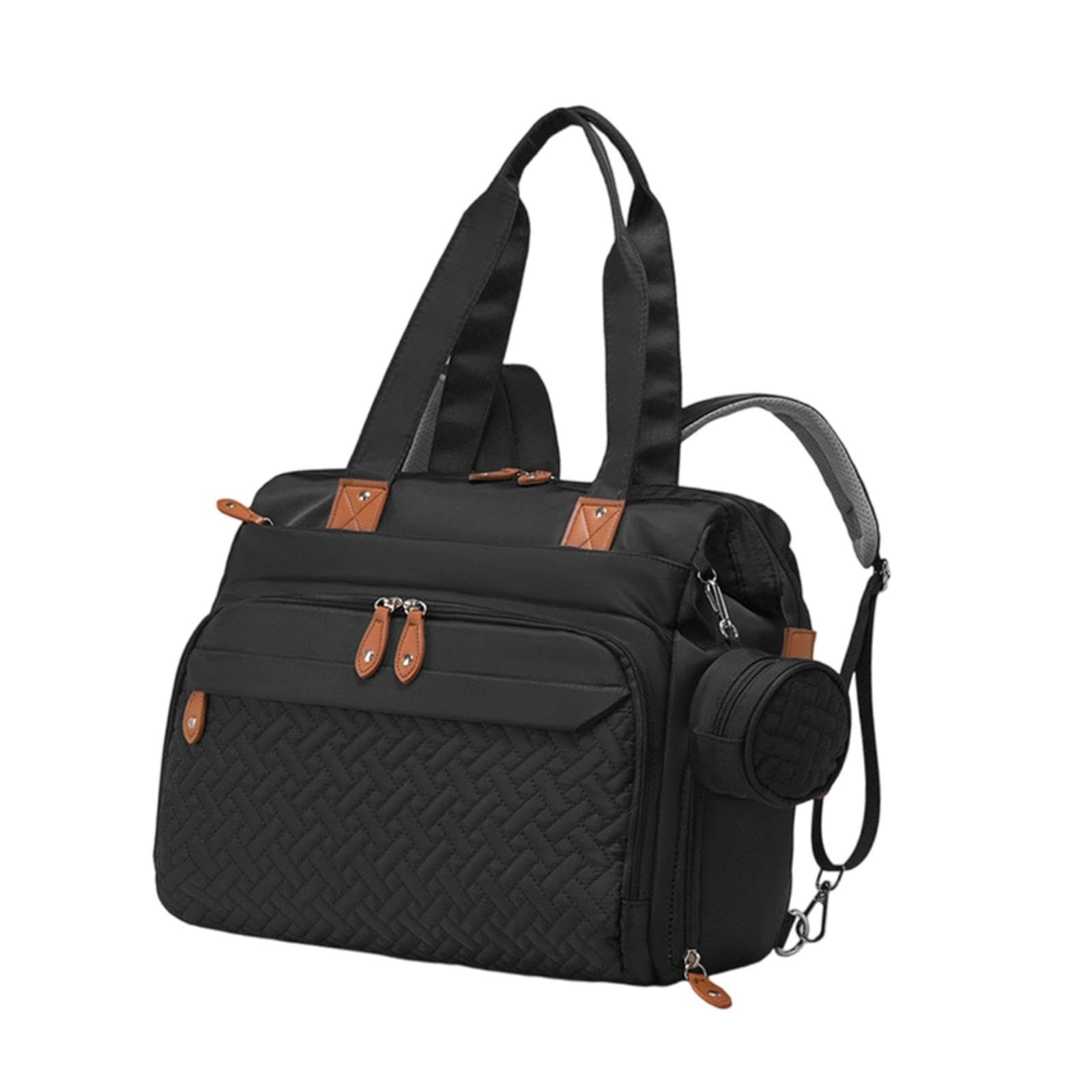 Gralara Wickelrucksack Windeltasche Rucksack Tasche Organizer Wasserfest aus Pflegeleichtem Oxford mit Flaschenfächern Schuhfach Und Nass Trocken Separation, Schwarz