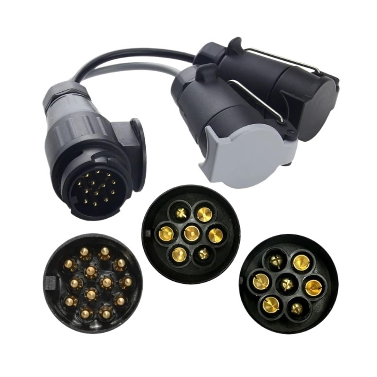 13-pinowy Kabel Rozdzielacza Zasilania Przyczepy Z 7-pinowym Złączem | Adapter(With cord 0.4 meters)