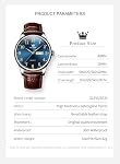 OLEVS Watches for Men Leather Men Easy Read Watches, Arabic Numerals Simple Style Calendar Large Face Watches (White/Black/Blue Dial)