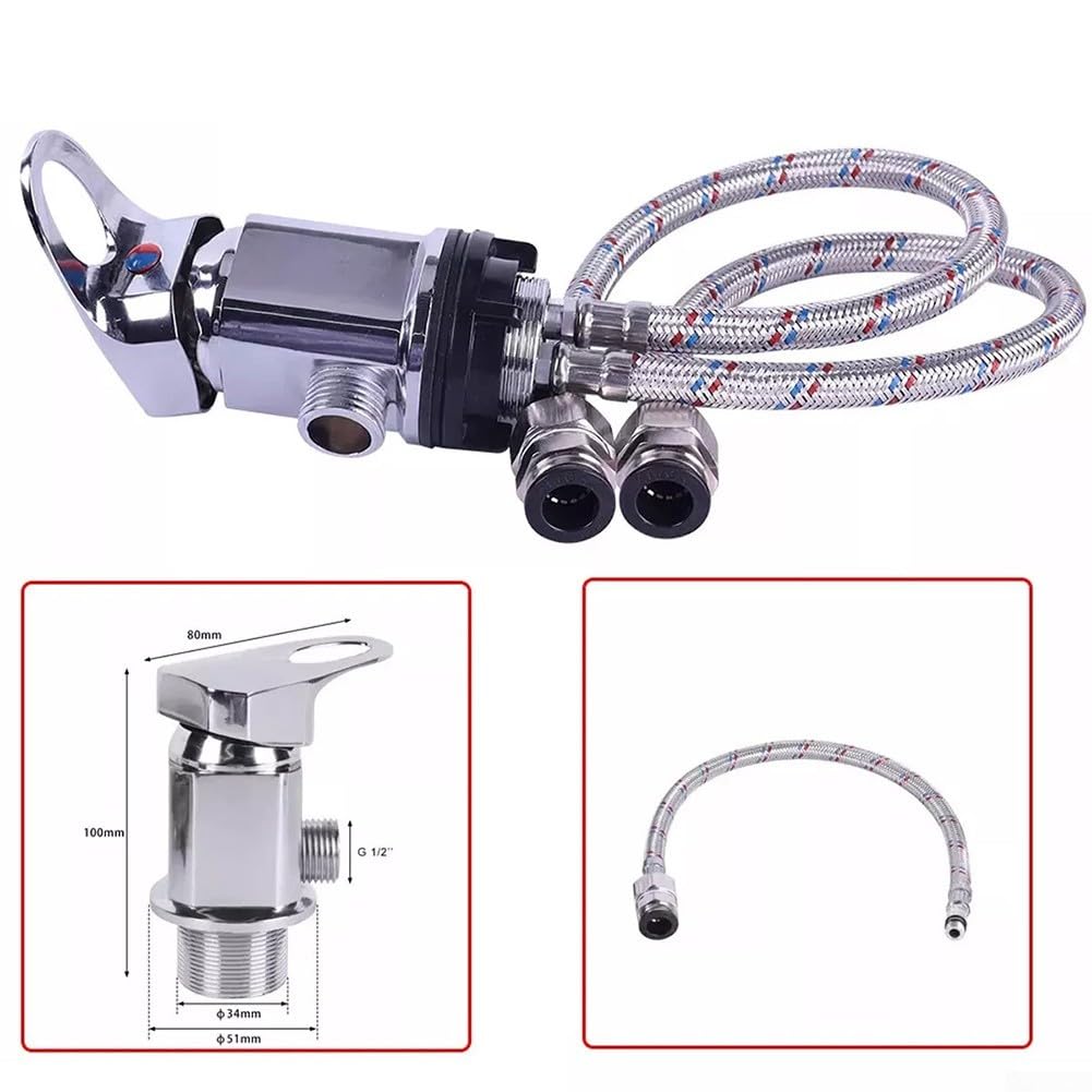 Rubinetto doccia per roulotte, 12 rubinetti miscelatore per doccia, con code in acciaio inox da 800 mm, per camper, camper