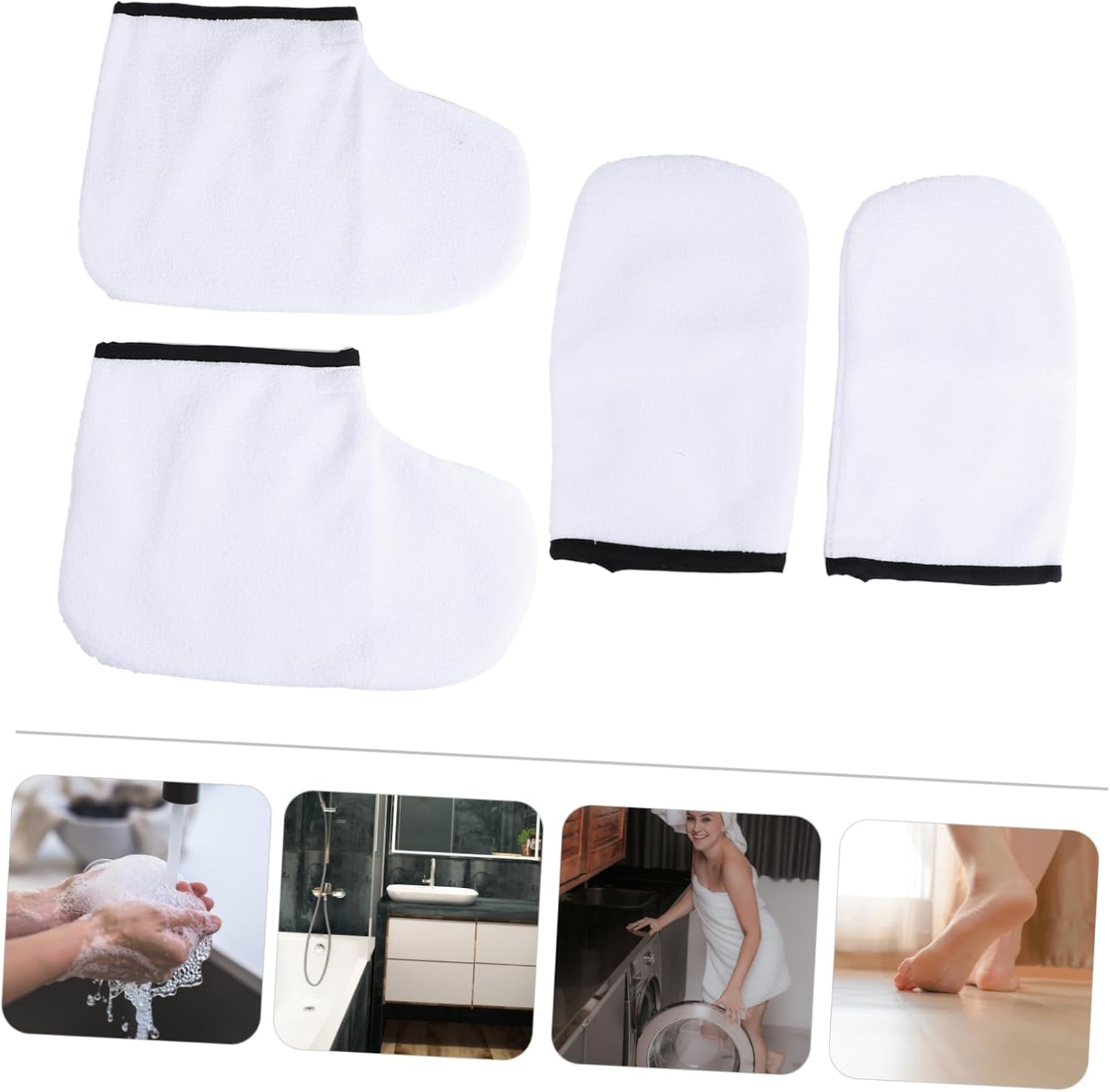 Paraffin Wax Mitts and Booties Set Heat Therapy Spa Foot Hand Cover Made of Polyester Flannel