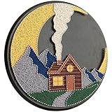 RIXET - String Art Kit for Adults - Rustic Country House String Art DIY Crafts for Adults - String Craft Kit - DIY String Art Kit - String Art Craft Set - String Art Puzzle -16 inch Diameter.