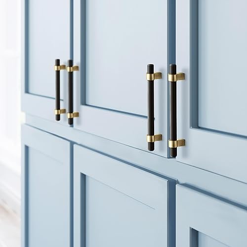 Vista 46 de Design House 189647 - Tiradores sólidos para gabinete, paquete de 10, tiradores de cajón de centro a centro, manijas de cocina modernas, acero Acero