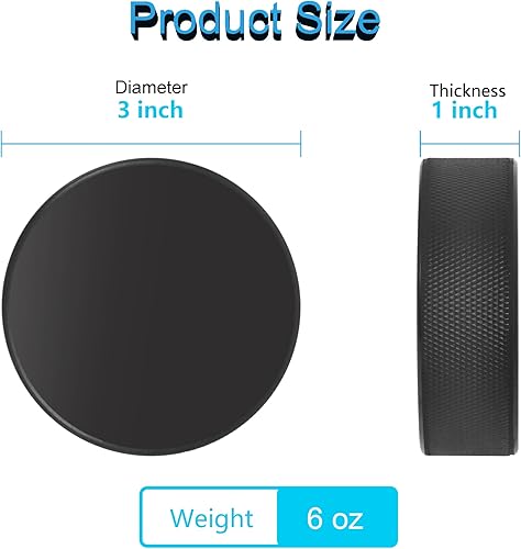 Miniatura 2 de Discos de hockey sobre hielo para práctica y entrenamiento clásico, regulación oficial, 6 oz de diámetro 3.0in de grosor, color negro