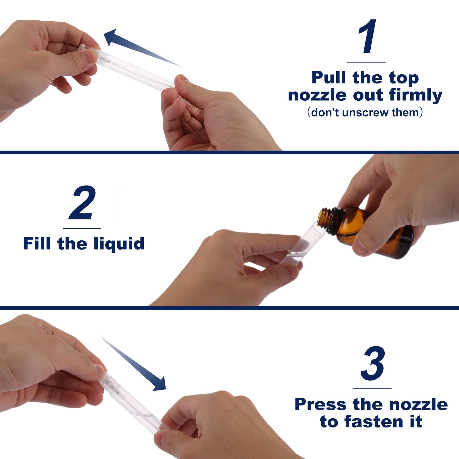 QTLCOHD Mini-Sprühflasche, 120 Stück, 10 ml, Parfümprobenflaschen, leer, nachfüllbare Parfümflaschen, Zerstäuber, feiner Nebel, Sprühflasche für Parfüm, ätherisches Öl, tragbare Flasche für Reisen