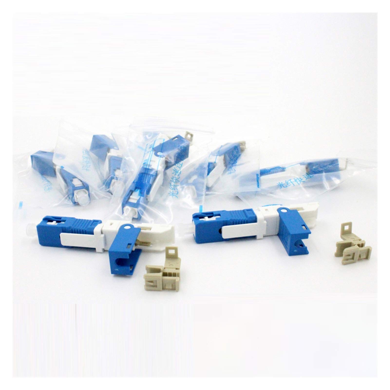 Adaptateur à Fibre Optique 100pcs KPYSC250P-CE FTTH SC Connecteur à Fibre Optique SC Connecteur de Fibre Optique FTTH SC Connecteur SC