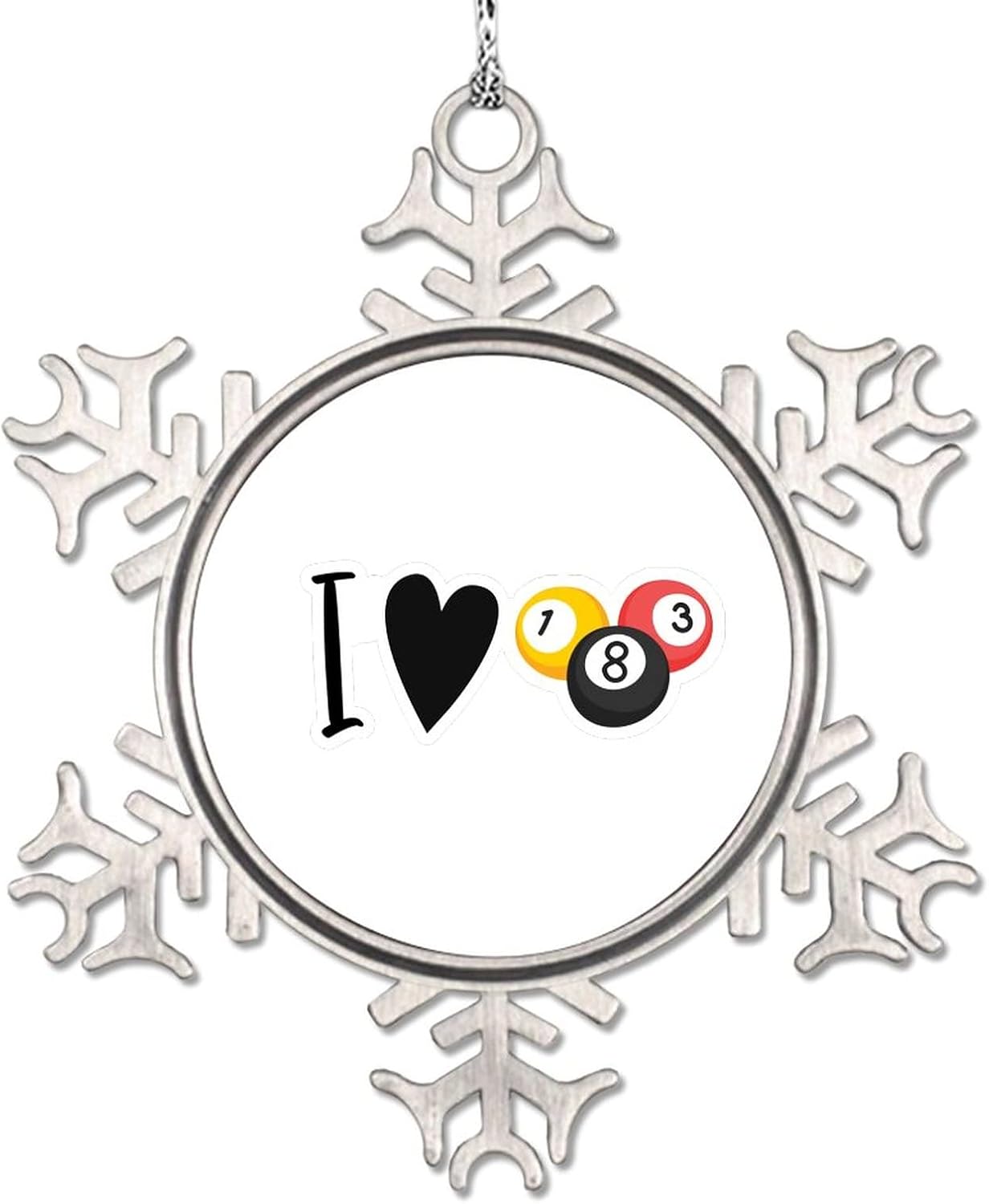 I Love Baseball Christmas Ornaments 2023 Snowflake Ornament Funny Sport Ball Christmas Tree Ornaments Novelty Metal Gift Xmas Tree Pendant Winter Holiday New Year Party Decor 3 Inch