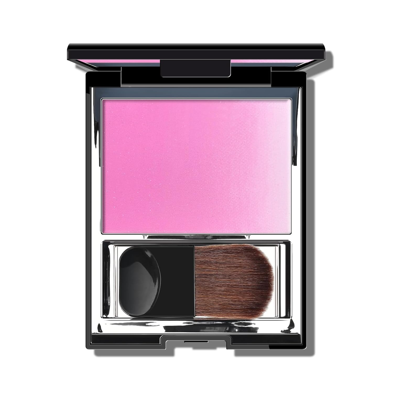 KYDA Pink Shimmer Blush, Gradient Cool Purplish Pink Color, Micro-fine Pearl Powder Blush, Soft Buildable Cheek Color, Lightweight Smooth, Multiuse Blusher Makeup Compact