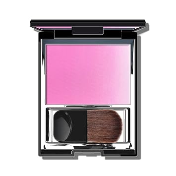 KYDA Pink Shimmer Blush, Gradient Cool Purplish Pink Color, Micro-fine Pearl Powder Blush, Soft Buildable Cheek Color, Lightweight Smooth, Multiuse Blusher Makeup Compact