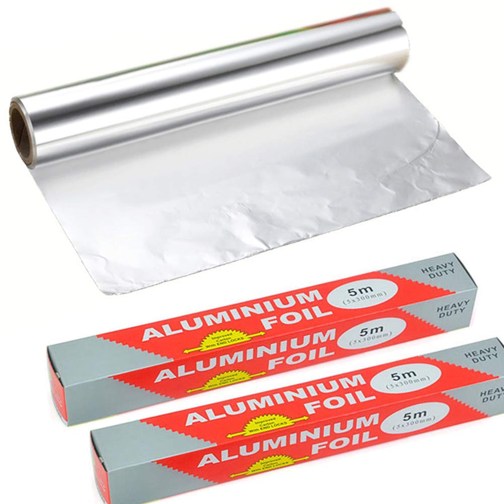 Alimagic Rolls, Paper For Cooking, Profession, Tools For Barbecue Baking Or Picnic, High Temp Heat-Resistant, Baking Tools Barbecue Household Foil Paper Oven Tin Foil Aluminum Foil Tin Foil (5m)