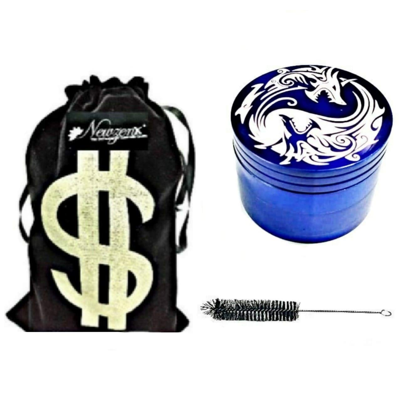 Herb Crusher (Grinder 50mm/4 Parts) Printed Incl. Cleaner & Velvet Pouch-image-16
