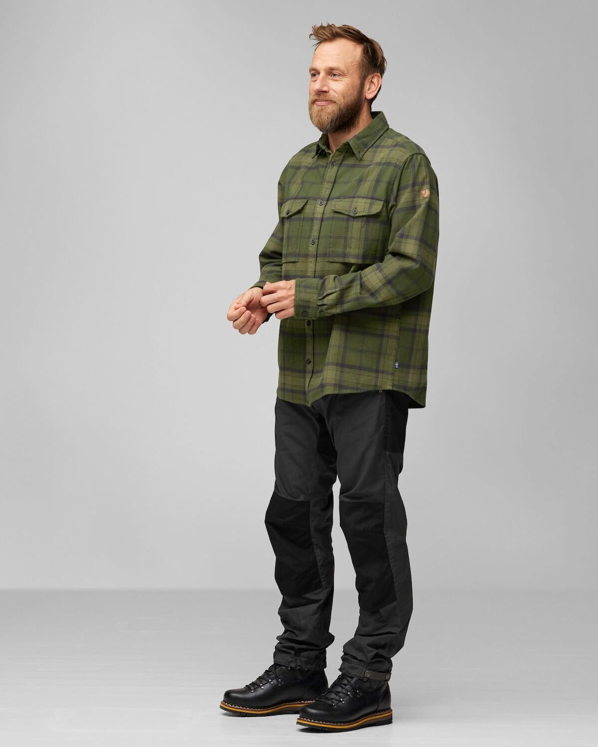 Fjällräven Övik Twill M T-shirt męski, Deep Forest/Green, XXL
