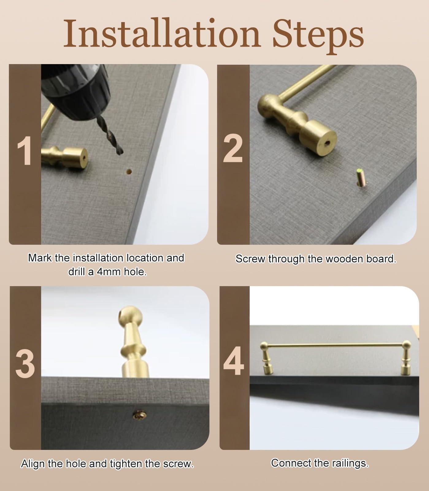 Ringhiera per Mensole Kit Decorativa di Protezione per Mensole a Sbalzo