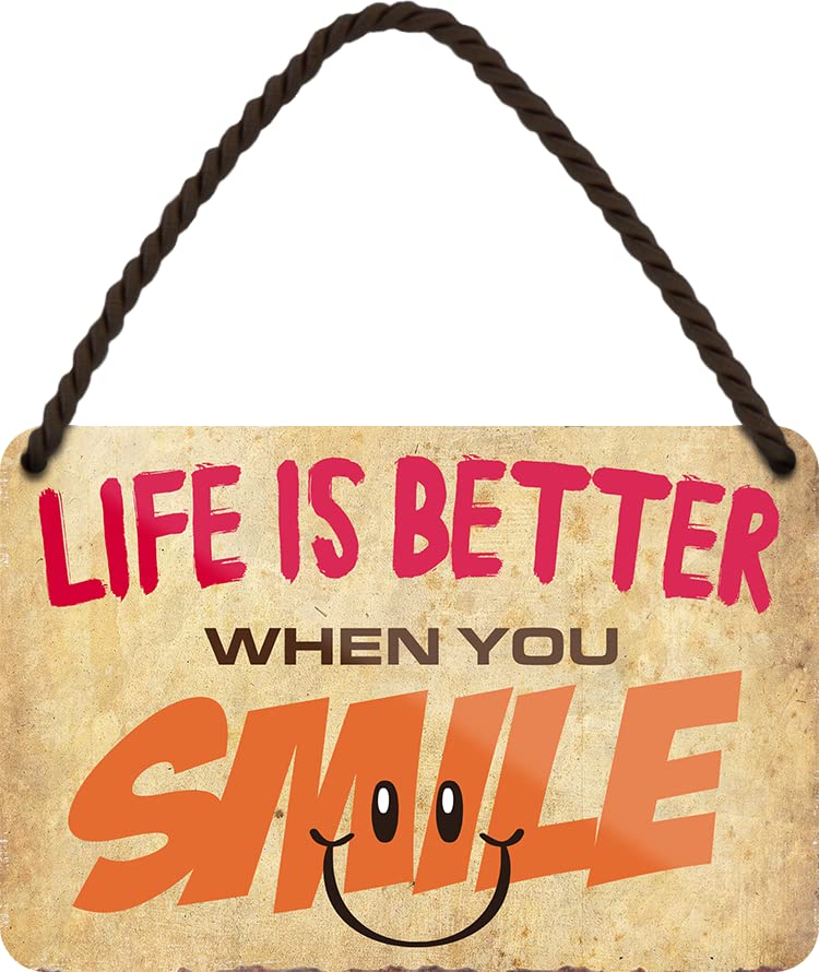 Targa In Metallo Vintage 'Life Is Better When You're Fishing' | Cartello Decorativo 18x12 Cm Con Cordoncino E Ventosa | Regalo Divertente Per Compleanno, Natale | Perfetto Per Garage, Officina, Bar