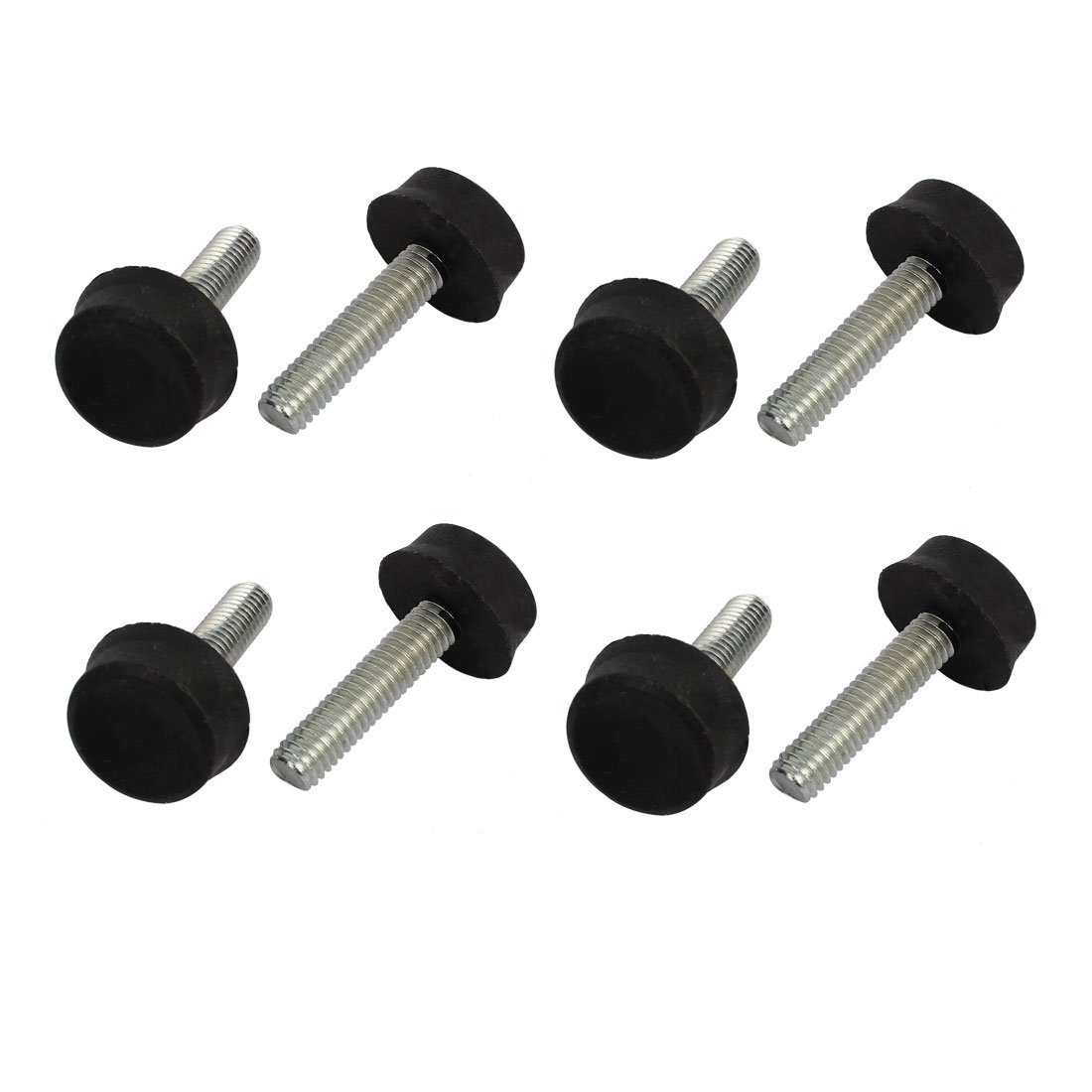 Uxcell Silver Tone, Black Sourcingmap M6x25mm Thread 32Mm Height Screw On Furniture Glide Adjustable Leveling Foot 8Pcs
