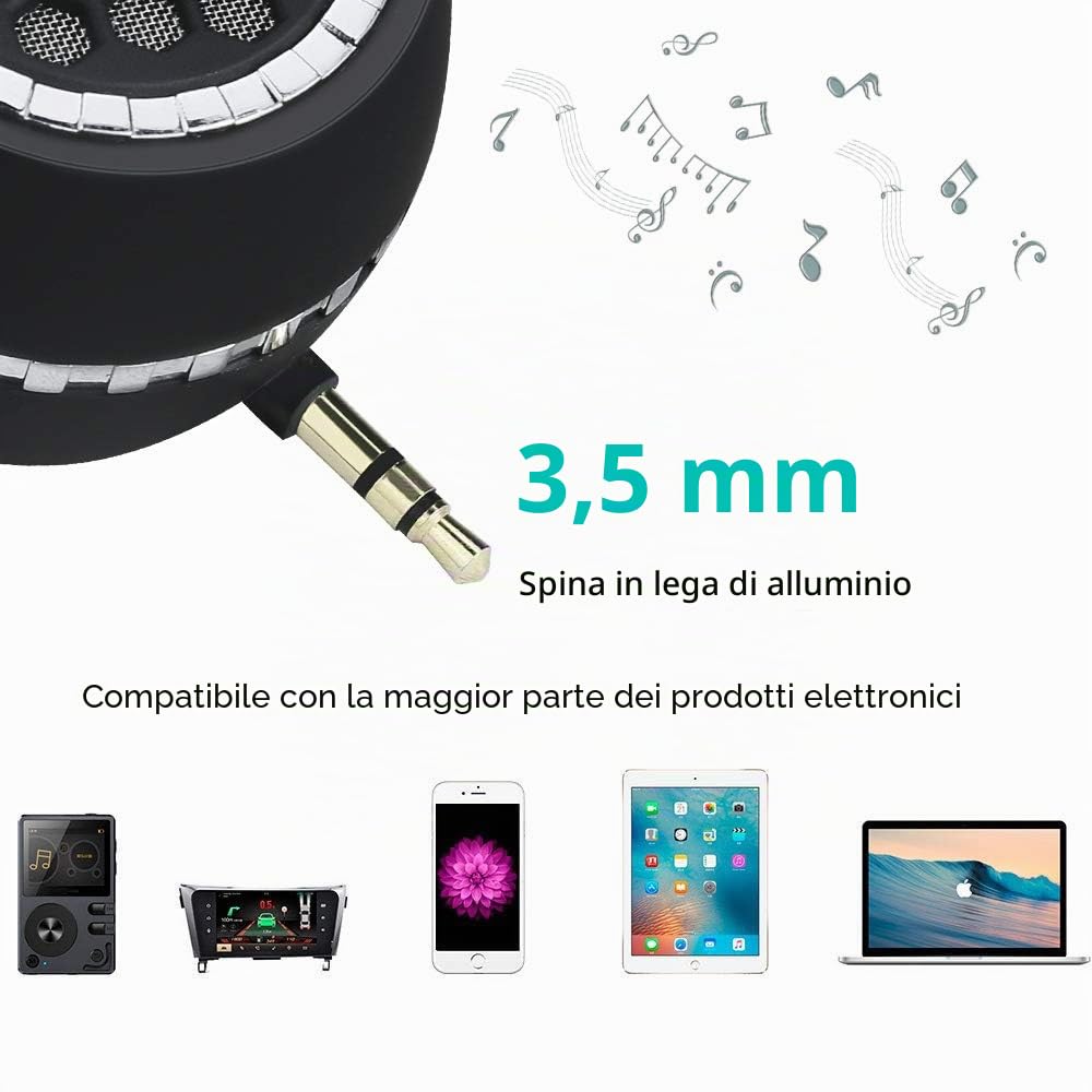 Color You Altoparlante portatile, mini altoparlante del telefono cellulare con interfaccia audio ausiliaria da 3,5 mm nella porta micro USB dei bassi chiari