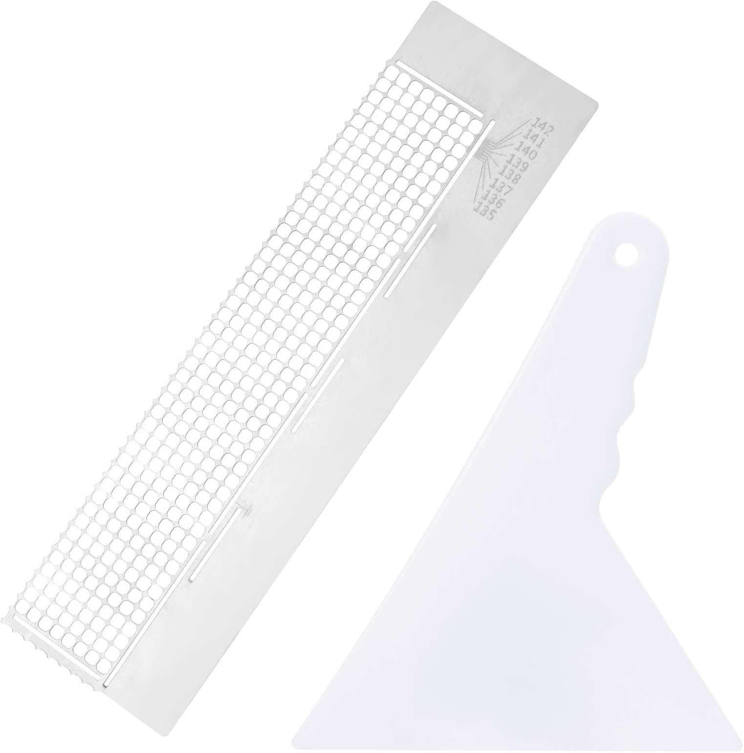 Mwoot 5D Diamond Pasted Painting Ruler and Adjustment Fix Tool, DIY Stainless Steel Diamond Art Painting Mesh Ruler with 360 Blank Grids (141mm)
