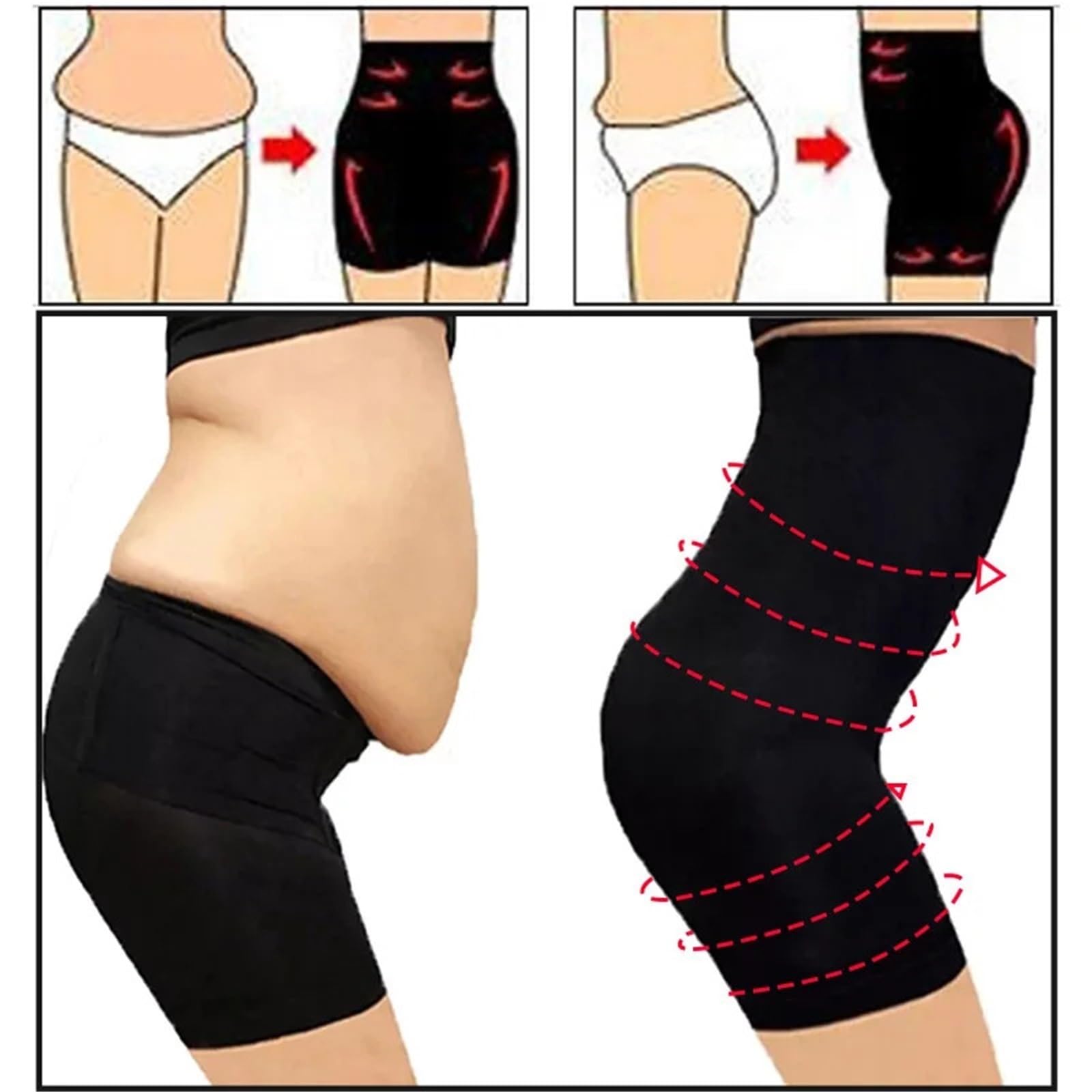 Pancera Contenitiva Mutandine Modellanti Modellanti a Vita Alta da Donna 2 Pezzi in Misto Cotone Leggero, fenomenali e Ultra Traspiranti Intimo Modellante(Black,S)