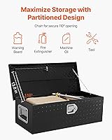 Vista 3 de VEVOR Caja de herramientas de aluminio para camión, caja de herramientas de 30 pulgadas de placa de diamante resistente con asas laterales