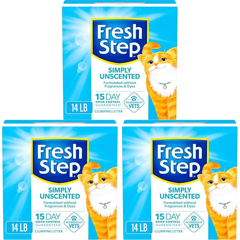 Fresh Step Simply Unscented Clumping Litter Pack of 3