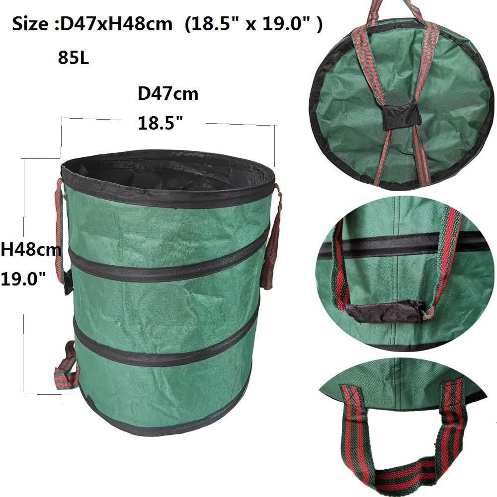 Pop Up Garden Bag 85L Reusable Gardening Waste Collapsible Bucket Pop-Up Spring