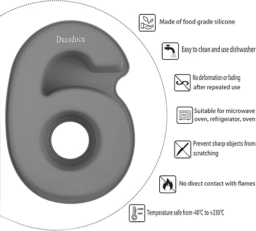 Miniatura 3 de Ducodocu Molde de silicona para tartas con números 3D, moldes para hornear, moldes novedosos para tartas, moldes para hornear bricolaje para