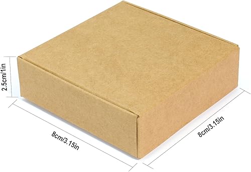 Miniatura 4 de KMEOSCH Cajas de regalo de joyería a granel, 30 unidades, caja de regalo de papel kraft de 3.15 x 3.15 x 2.5 pulgadas, pequeños accesorios