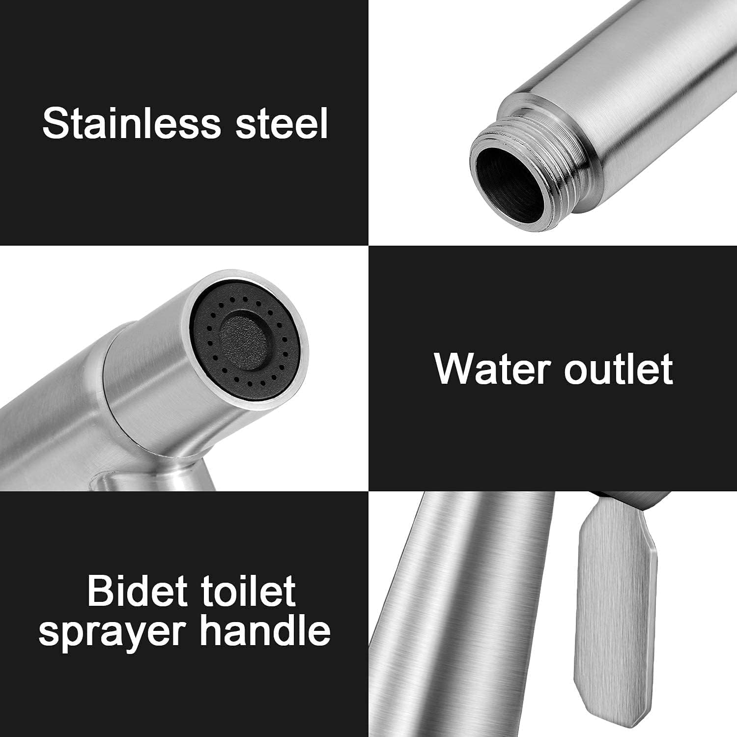 Duchas Higienicas Para WC, Grifo de Bidet con Manguera 1.5m, Sustituto Utilizado en El Baño, para Mascotas, La Higiene Personal con Adaptador G1/2,G3/8