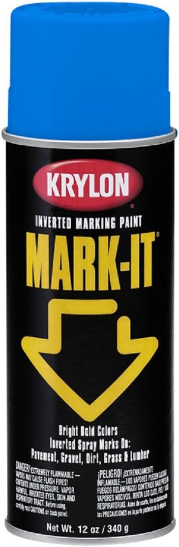 Krylon RDMI10067 Mark-It Inverted Spray, Bright Blue, 12 Ounce