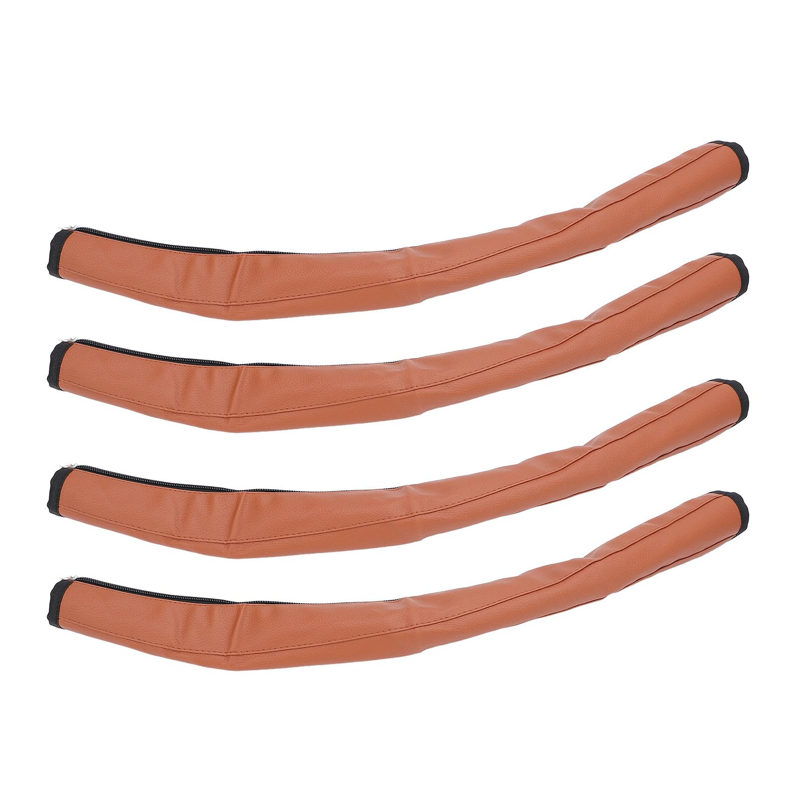 Stroller Handle Armrest Covers, PU Leather, Brown, Washable, 52 x 12cm, 4 Piece Set, Universal Fit - Image 4