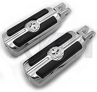 Vista 3 de SMT- Estriberas cromadas de calavera compatibles con Harley 2018 y posteriores FXBB FXBR FXBRS FXLR 2019 Street Bob [B07P5H6Z2M]