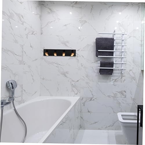 Miniatura 6 de Luxshiny Perchero plegable montado en la pared con ganchos ocultos, resistente ahorro de espacio para ropa, toallas y accesorios para baño, entrada,