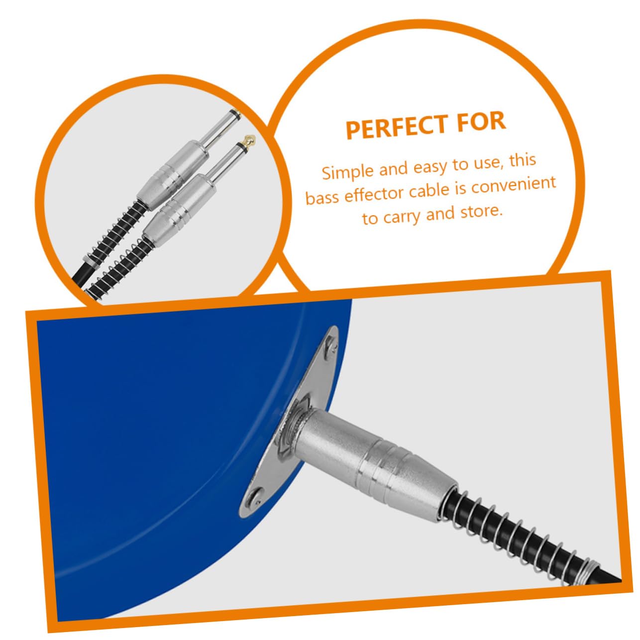 BESPORTBLE Guitar Patch Cable 10m Length Black Silver Connector Spring-Loaded Bass Effectors Musical Instruments Connection