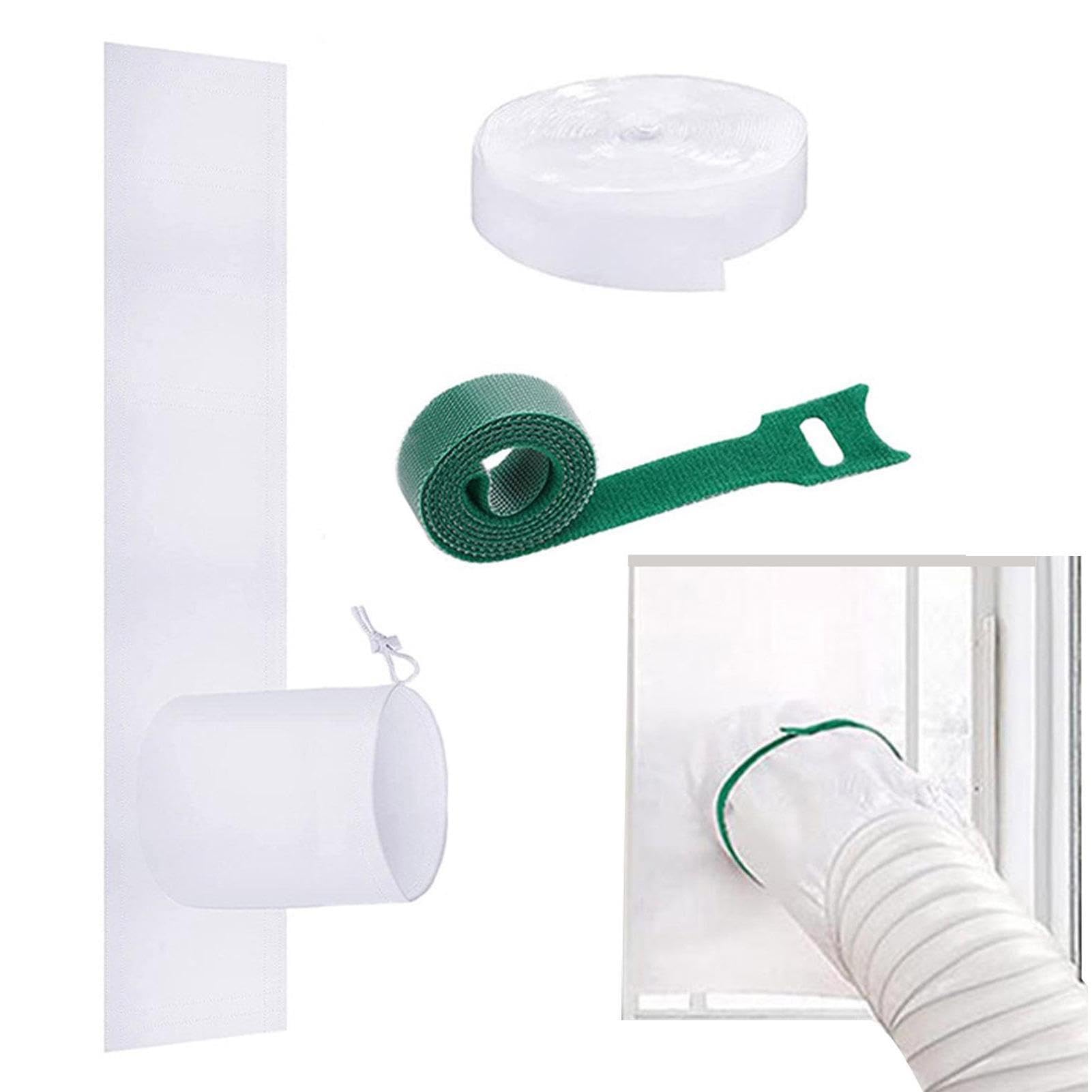 AC Window Seall, Portable AC Window Vent Kit, Air Conditioner Window Kit, Adhesive AC Window Exhaust Vent Hose Air-Conditioner Exchange Guards Dehumidifiers Dryers Mobile AC, Easy To Install