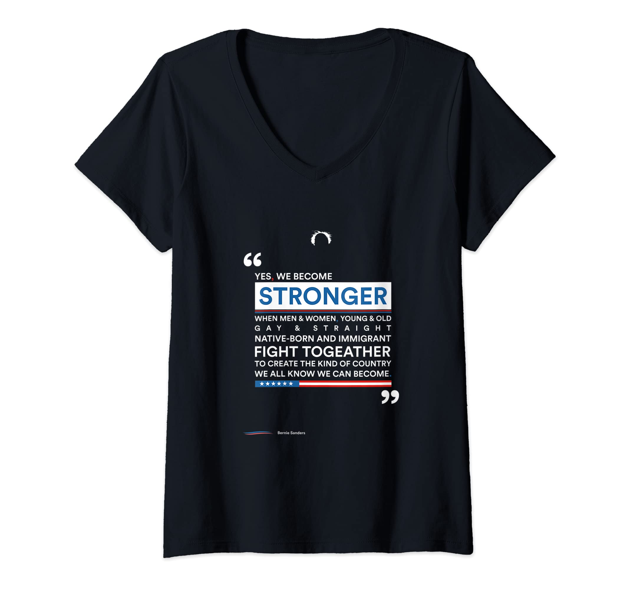 Womens Bernie Sanders 2020 Quote Top V-Neck T-Shirt