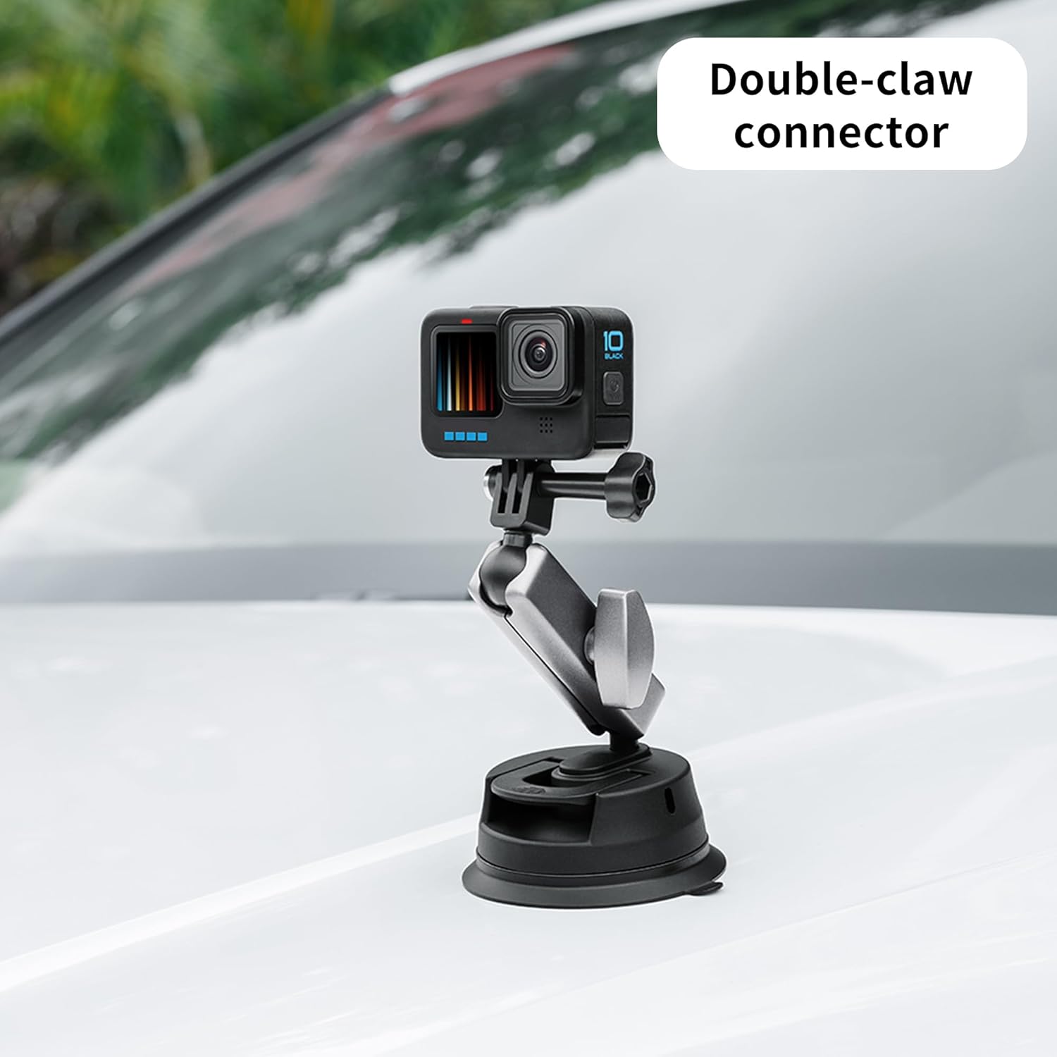Action 6 Suction Cup Mount Bracket, for DJI Osmo Action 5 Pro, for Insta360 X3, for GoPro Hero 13 12 11/10/9 Accessories, with 1/4"-20 Standard Thread Adapter and Double Ball Head 360° Rotation