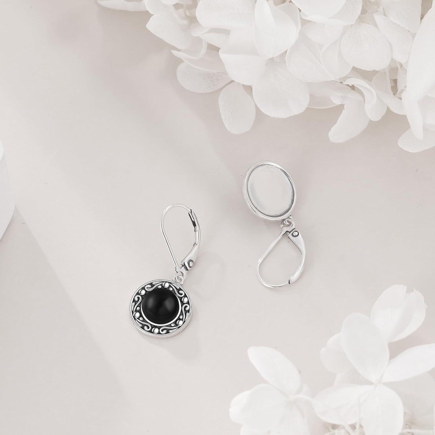 Gemstone Dangle Earrings for Women 925 Sterling Silver Round Gemstone Jewelry Birthday Christmas Gifts for Women Mom - Image 6