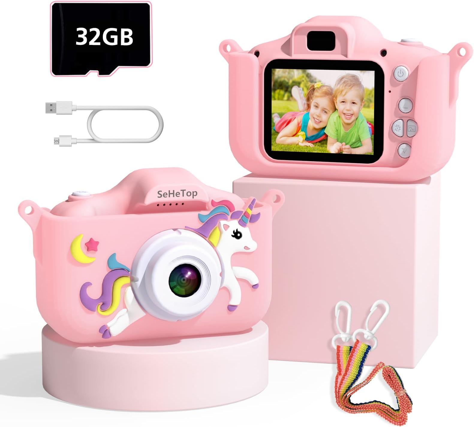 Appareil Photo pour Enfants, 2 Pouces Mini Caméra Numérique,Jouet Enfant de 3 à 10 Ans,Avec