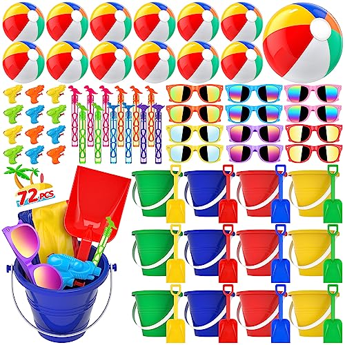 GIFTINBOX Pool Party Favors Beach Party Favors - Pool Toys For Kids Ages 3 4 5 6 7 8 Beach Balls Bulk, Kids Sunglasses, Bubble Wands, Summer Toys for Party Supplies Birthday