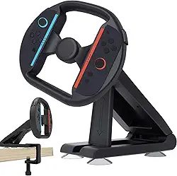 Volante de controle para Nintendo Switch 2 (2025) Suporte de volante para jogos, acessório de mesa com 4 ventosas de mesa e base de parafuso atualizada – para JoyCon 2 – Estabilidade aprimorada para
