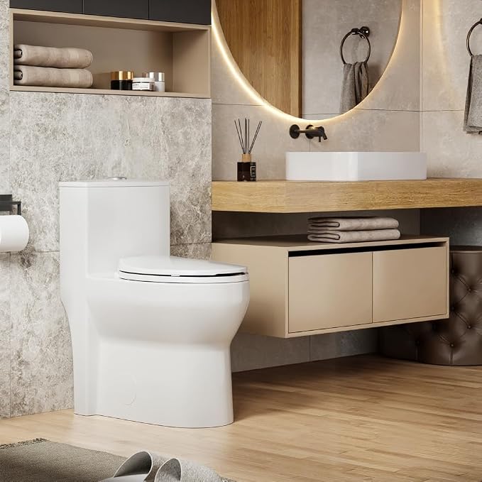 Sanitario redondo integral de 17.5 pulgadas con asiento ADA miniatura 2