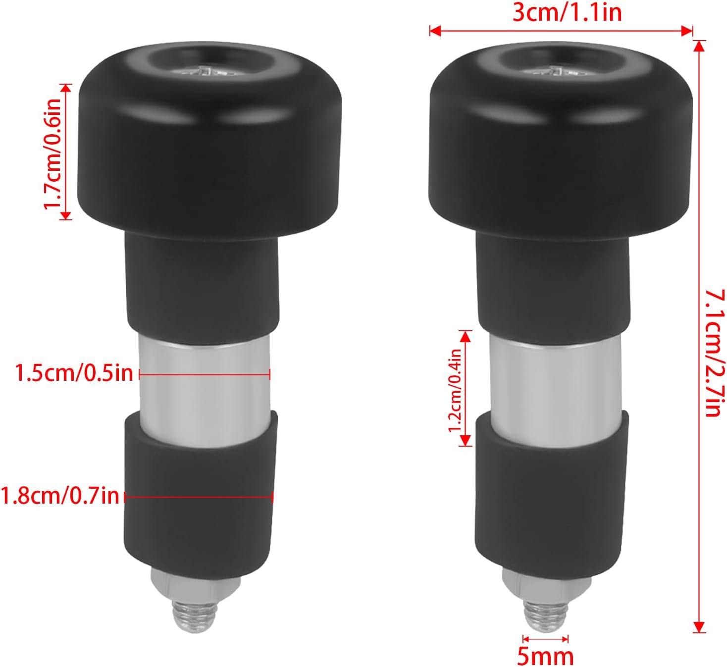 Motorcycle Handle Bar End Grips Plug Weights Hand Grips Plug Caps Replacement for Suzuki SV650 2019-2023