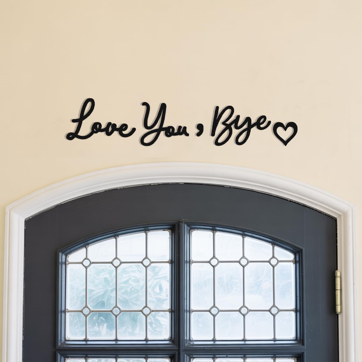 Love You Bye Sign Above Door Wooden Door Topper Decoration Entry Way Decor
