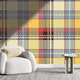 YANFENQI Dollhouse Wallpaper Peel and Stick Candy Colors Contact Paper for Cabinets Plaid Tv Background Easy to Clean (W) 40' X(H) 31.5'