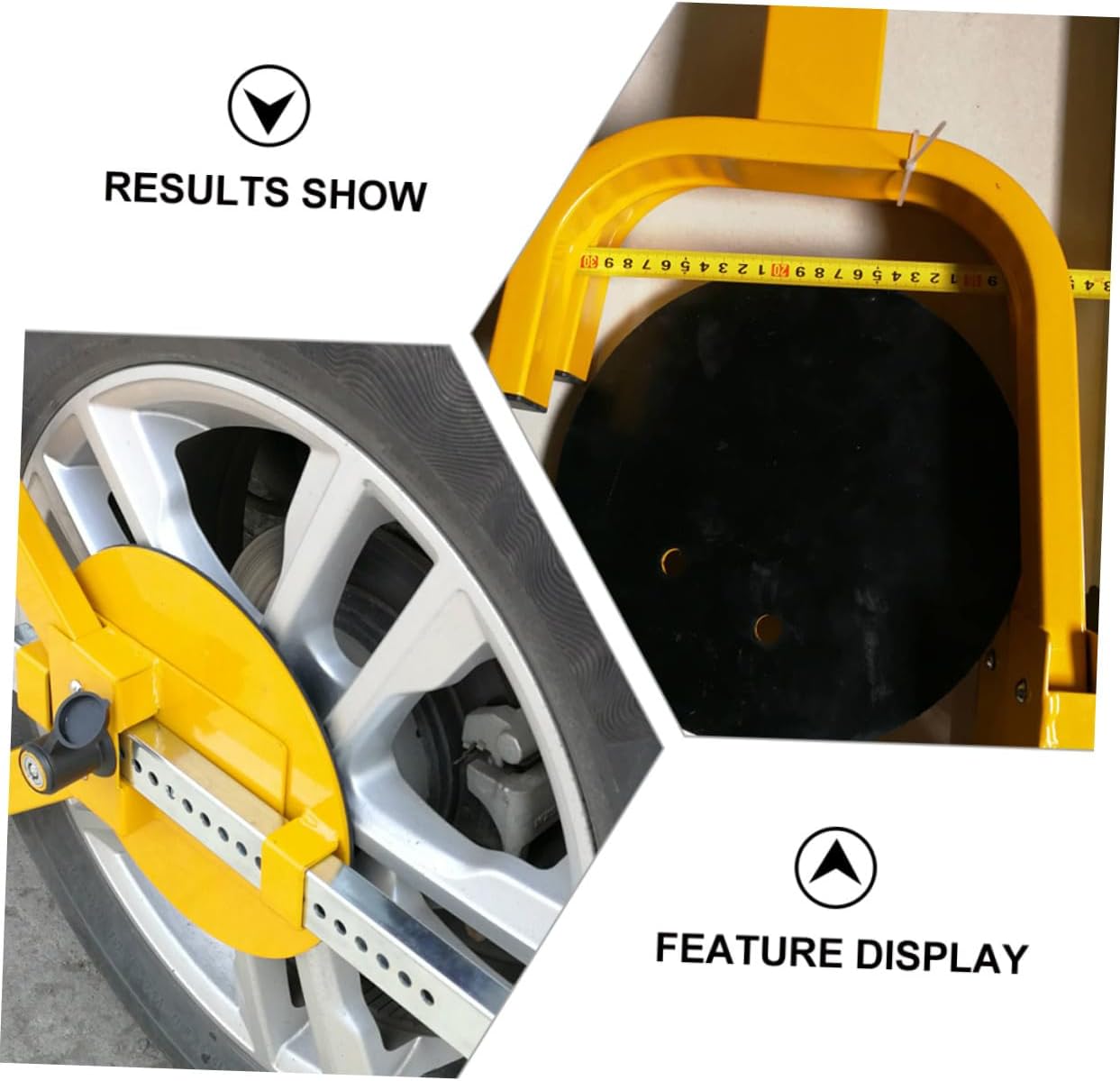 Heavy-Duty Car Wheel Clamp Fork Parking Anti-Theft Security Lock for Cars Yellow