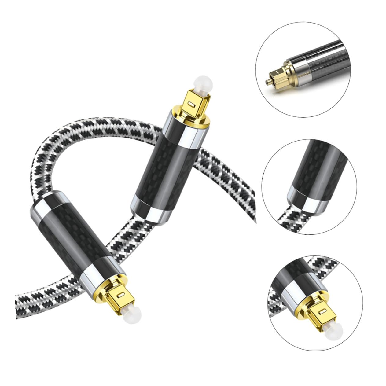 DOITOOL Cavo Audio Ottico da Metri Cavo Audio Digitale Connettori Placcati in Oro Trasmissione senza Disturbi Elettromagnetici