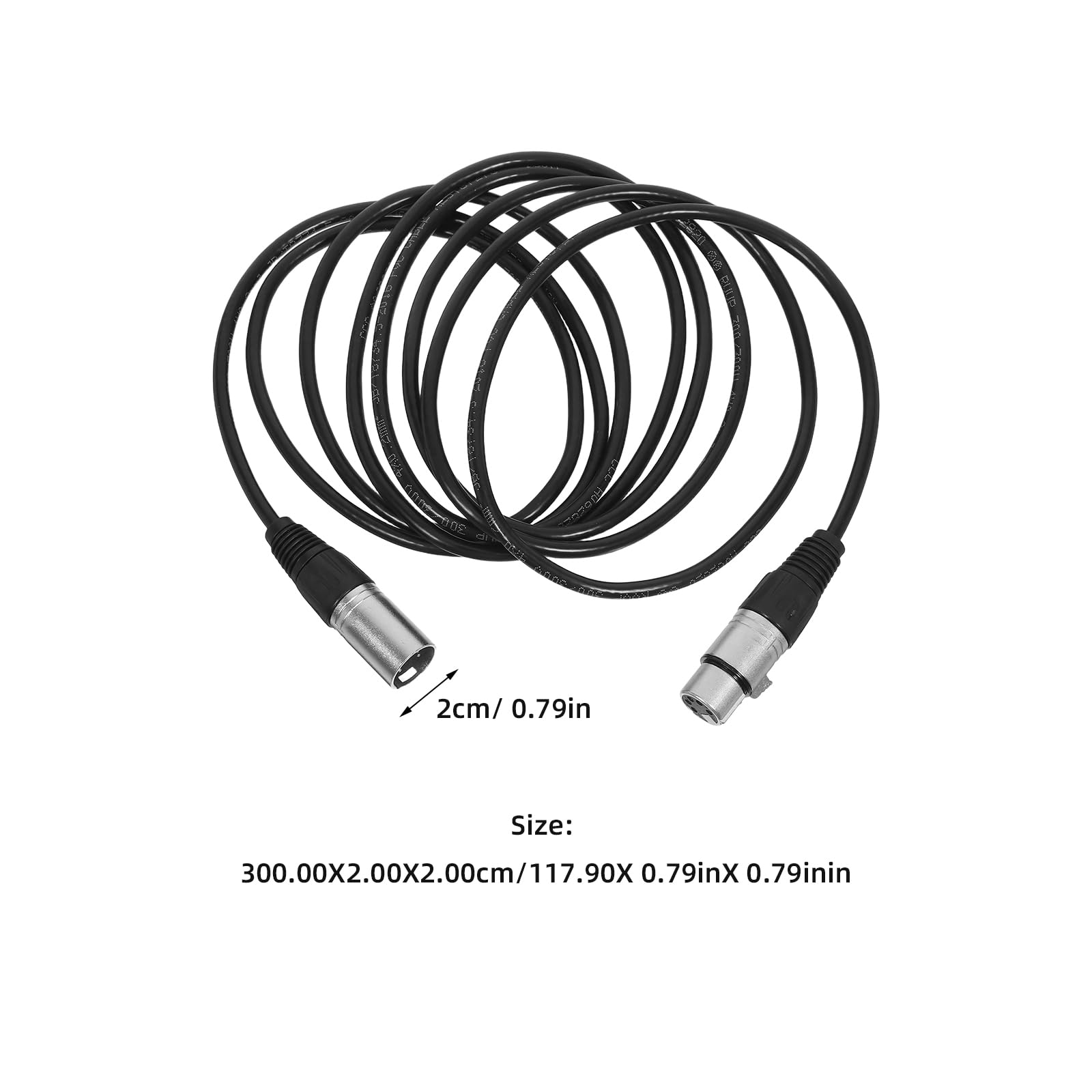 Cavo per microfono XLR maschio-femmina bilanciato per microfono per mixer podcast, illuminazione da palco e registrazione audio professionale, nero